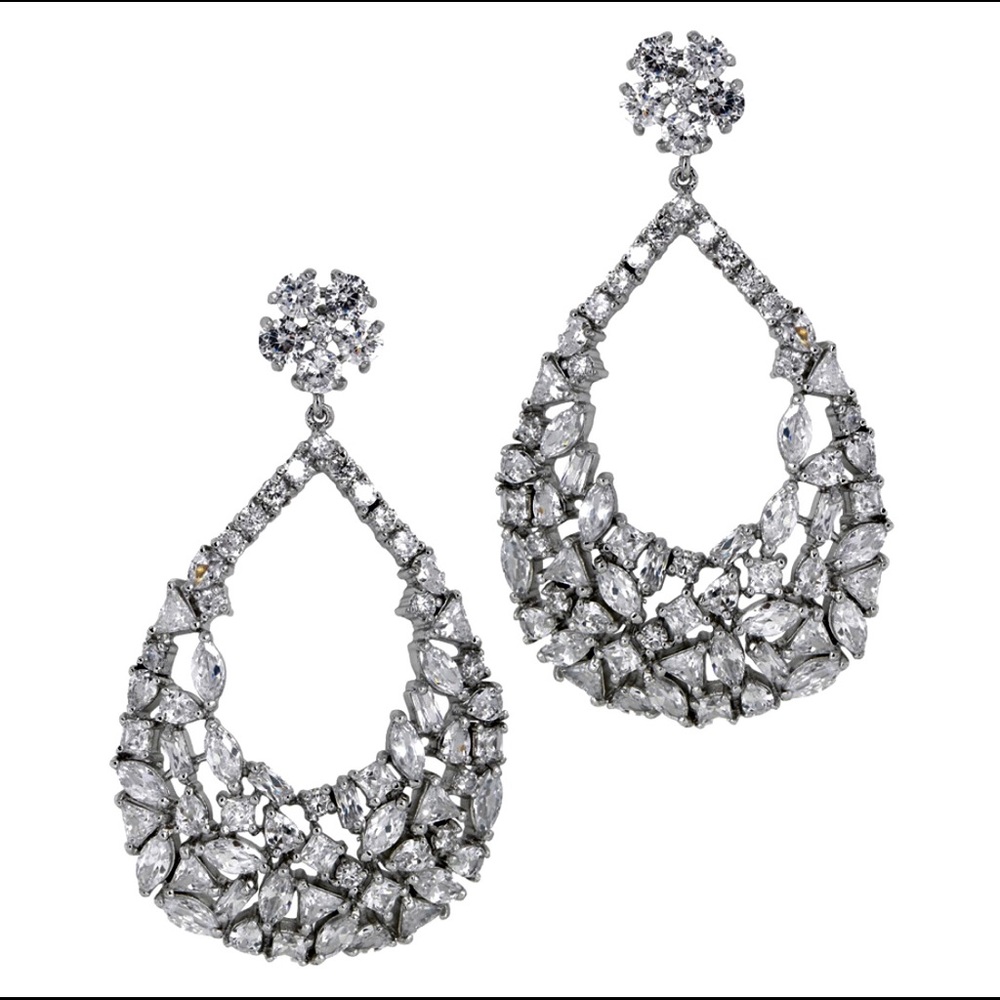 Brilliant AAA Cubic Zirconia Teardrop Earrings,NWT-Boutique